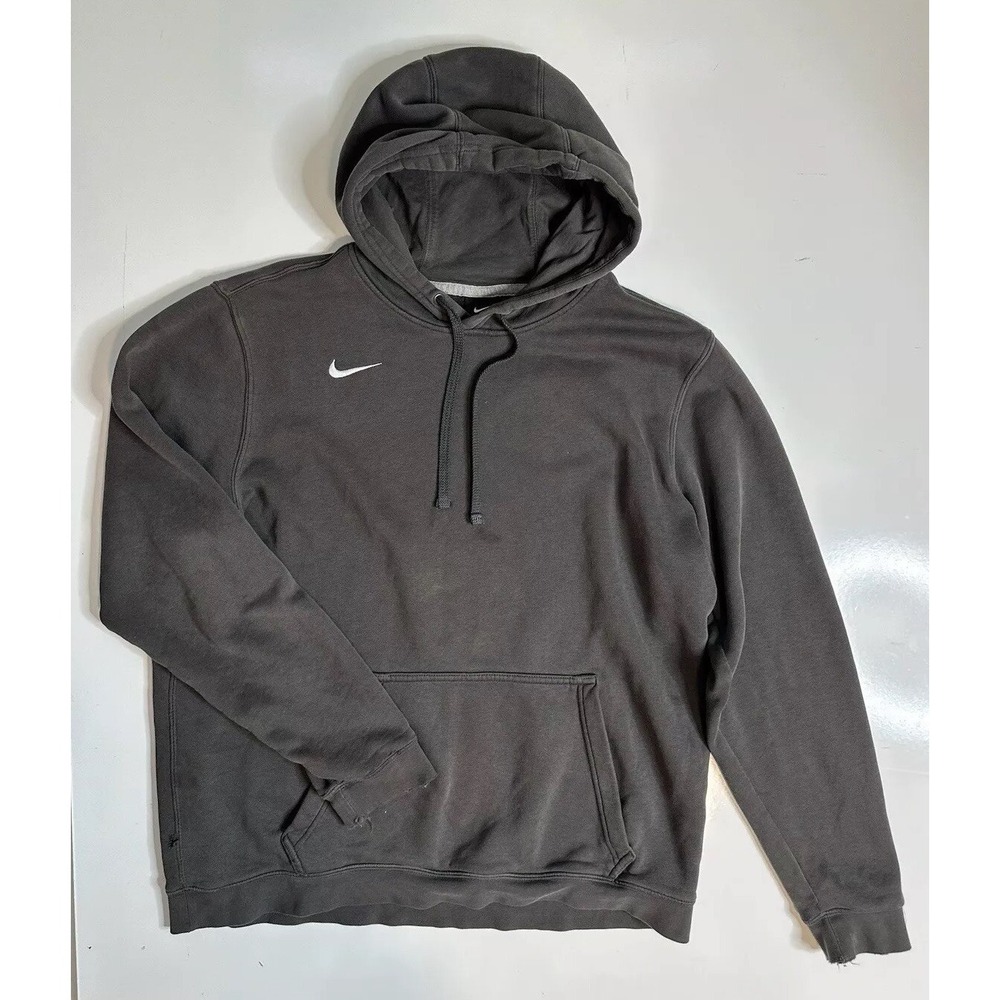 Nike Club Fleece Hoodie‎ / Faded Distressed Black / Men's Size Large